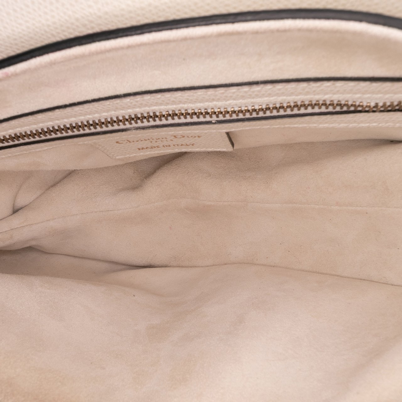 Dior Grained Calfskin Saddle Bag Wit