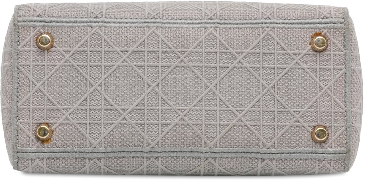 Dior Medium Canvas Cannage Lady D Lite Grijs
