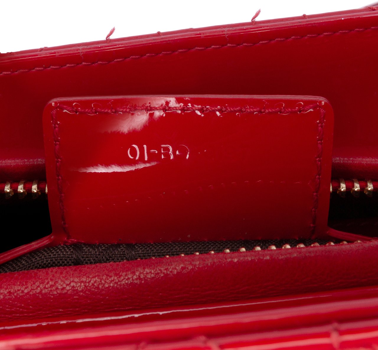 Dior Medium Patent Cannage Lady Dior Rood