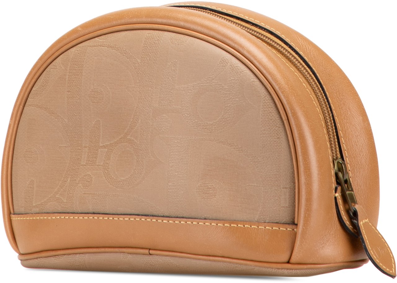 Dior Coated Canvas and Leather Cosmetic Pouch Bruin
