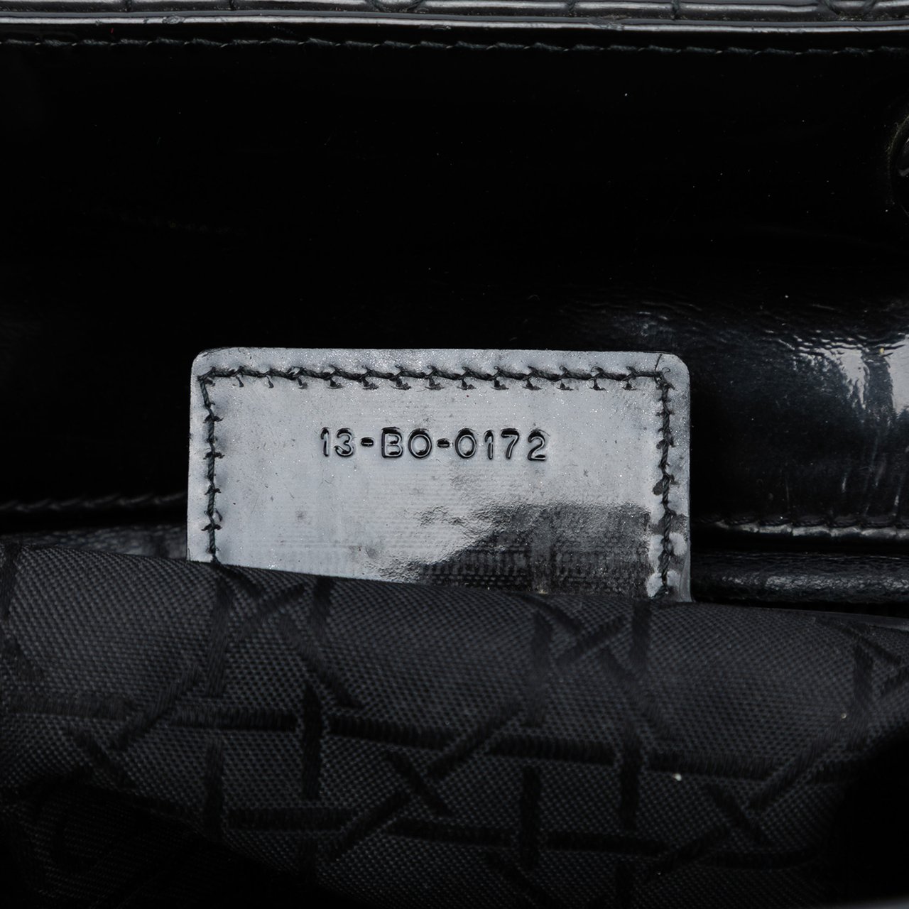 Dior Large Patent Cannage Lady Dior Zwart