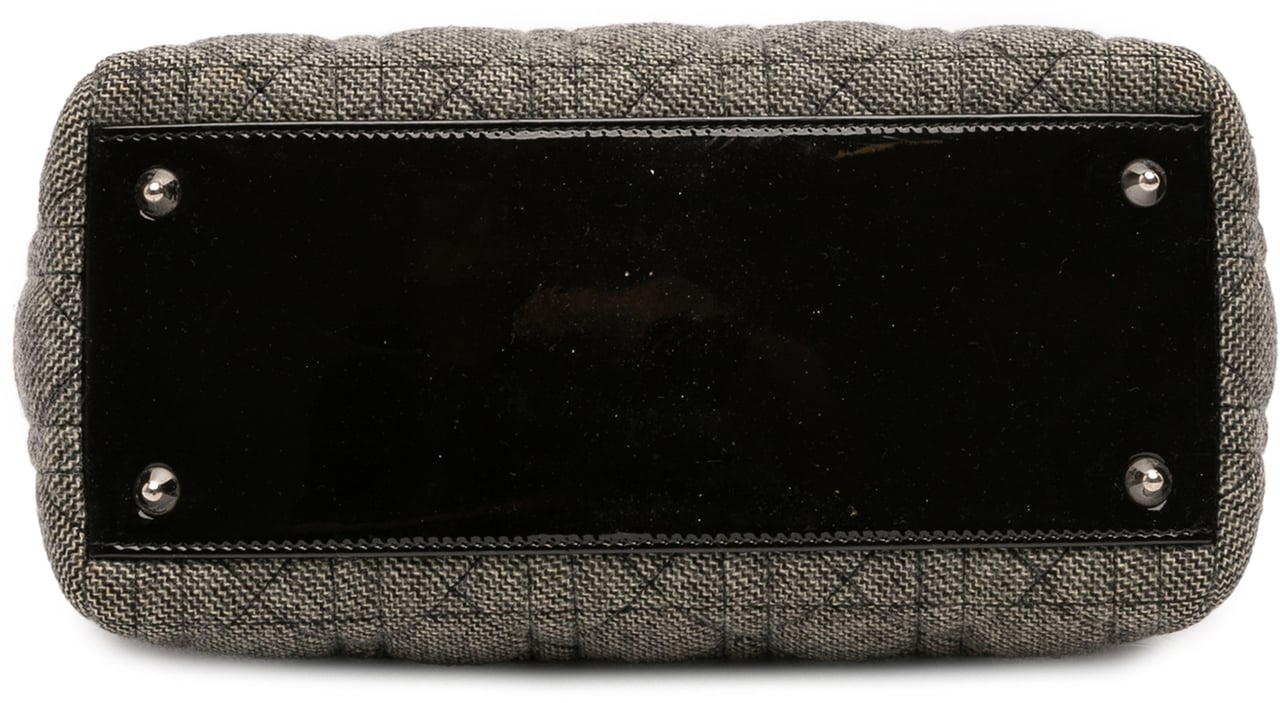 Dior Medium Tweed Cannage Lady Dior Grijs