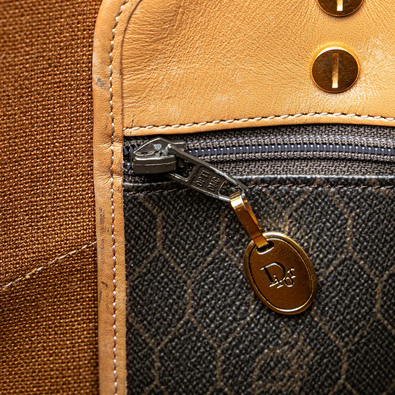 Dior Honeycomb Coated Canvas Tote Zwart