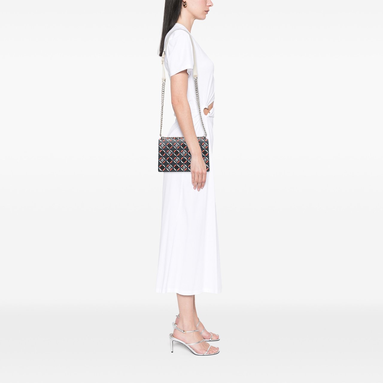 Dior Medium Calfskin Cannage Tufted Diorama Flap Zwart