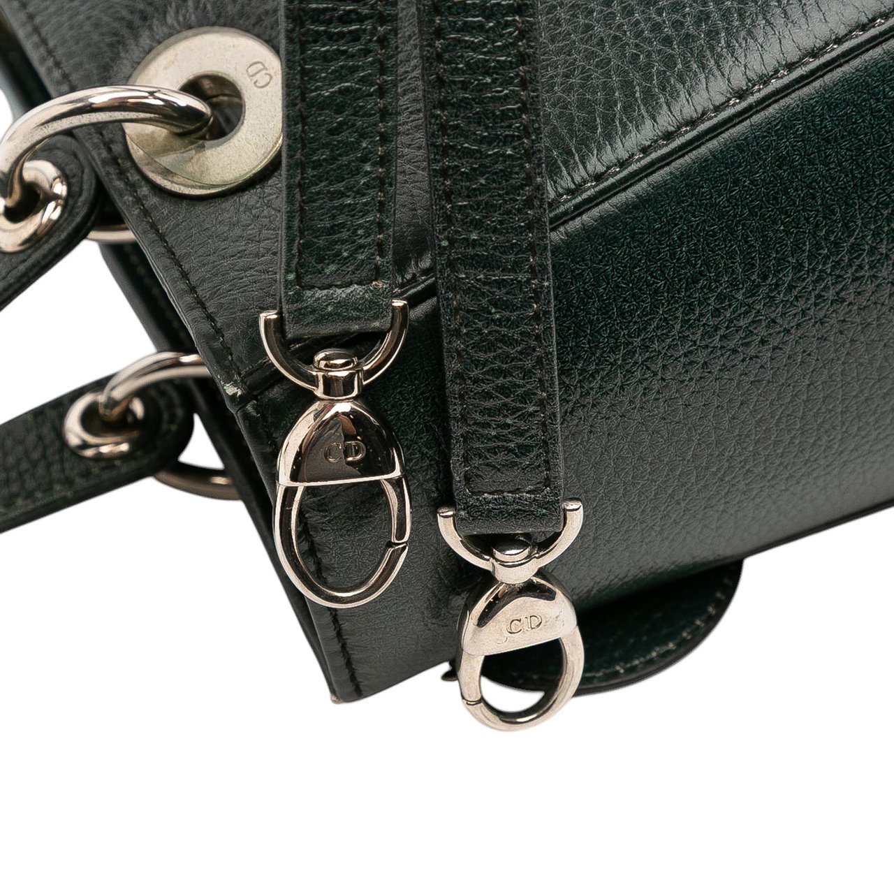 Dior Medium Deerskin Floral Print Lady Dior Groen