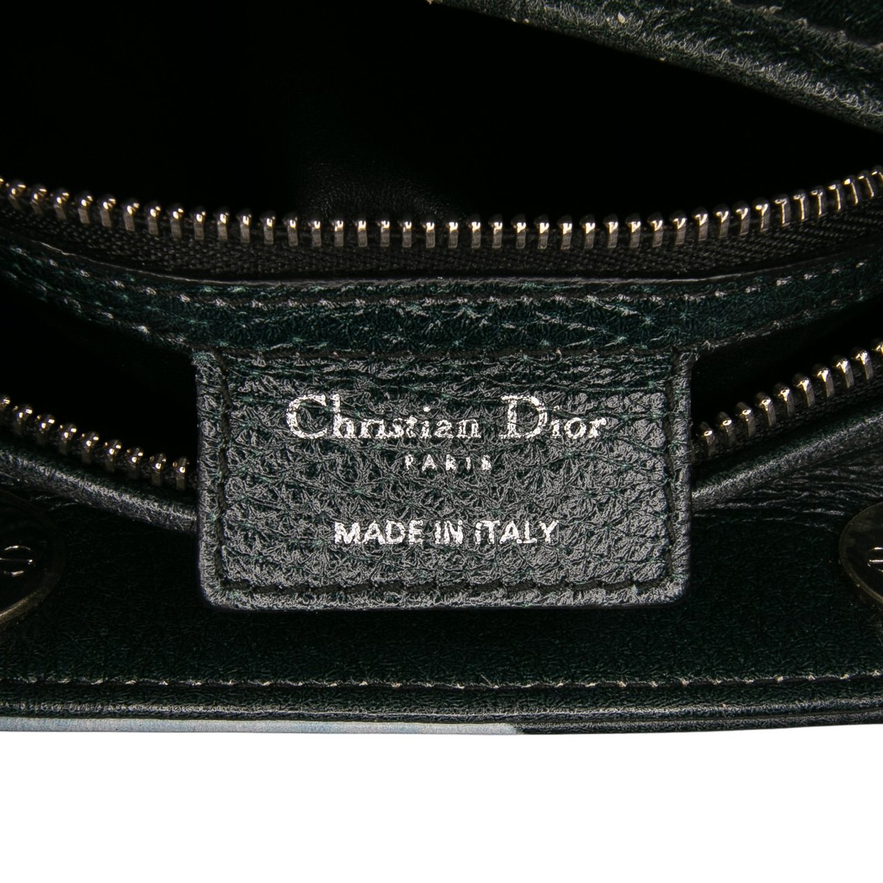 Dior Medium Deerskin Floral Print Lady Dior Groen