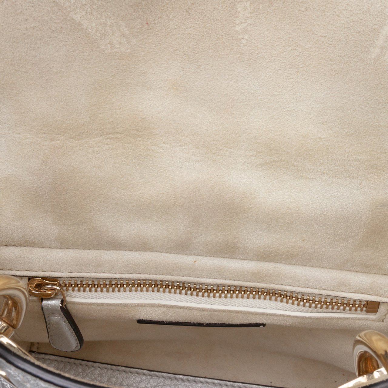 Dior Mini Metallic Grained Calfskin Cannage Lady Dior Zilver