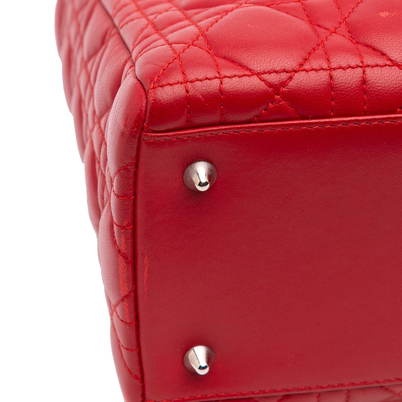 Dior Medium Lambskin Cannage Lady Dior Rood