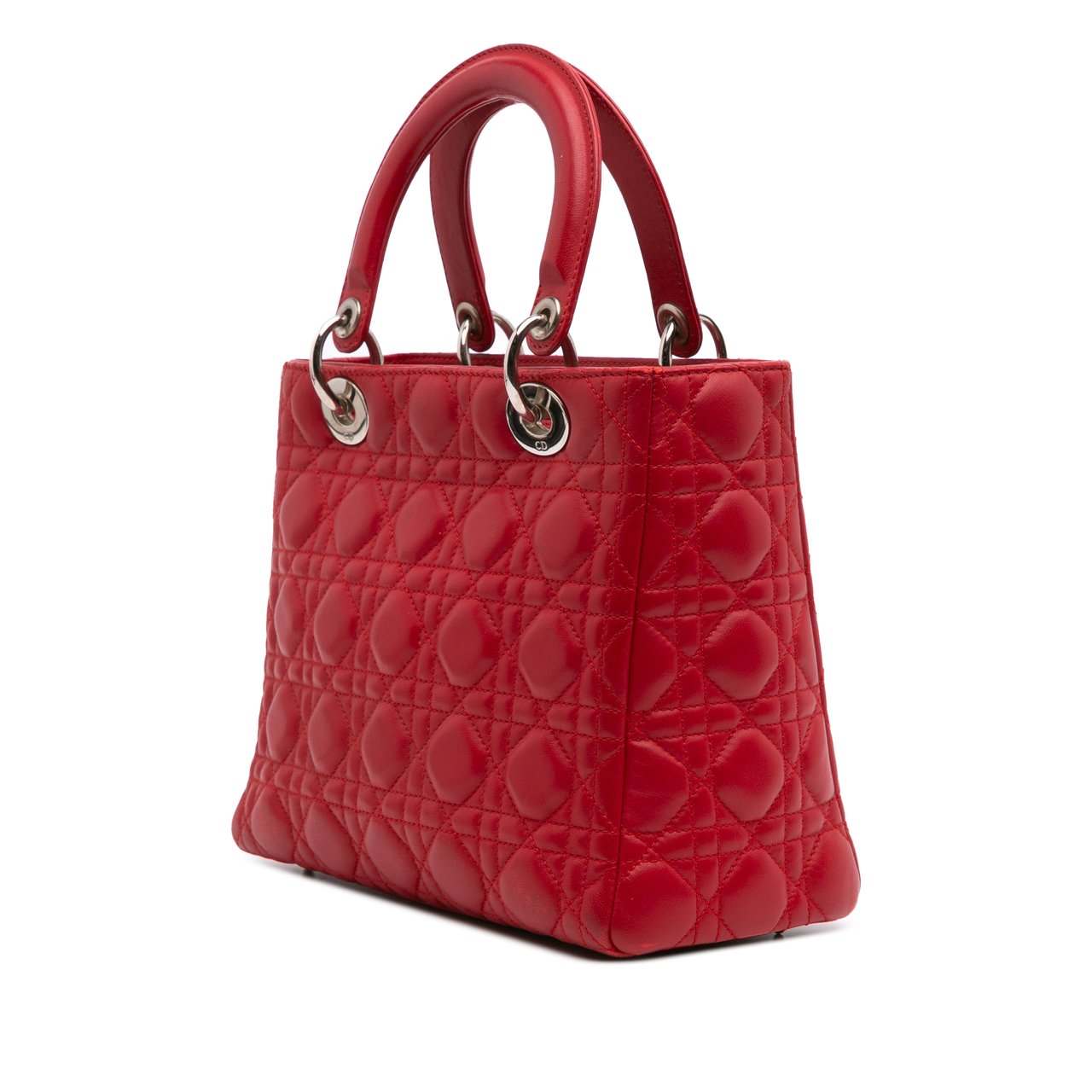 Dior Medium Lambskin Cannage Lady Dior Rood