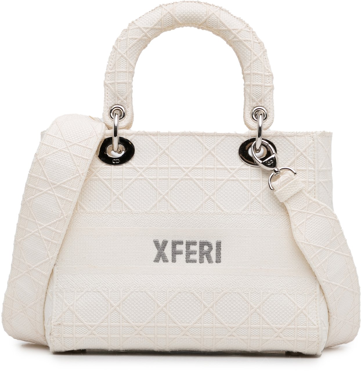 Dior Medium Canvas Cannage Lady D Lite Wit