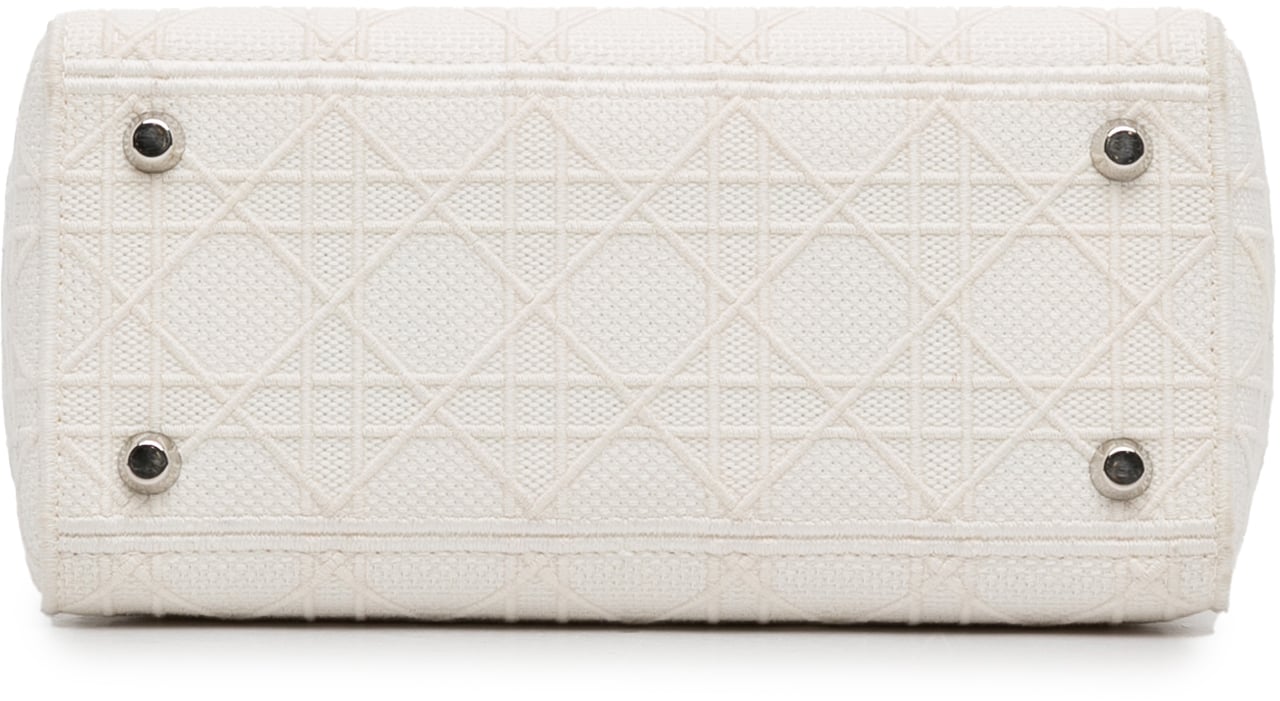 Dior Medium Canvas Cannage Lady D Lite Wit