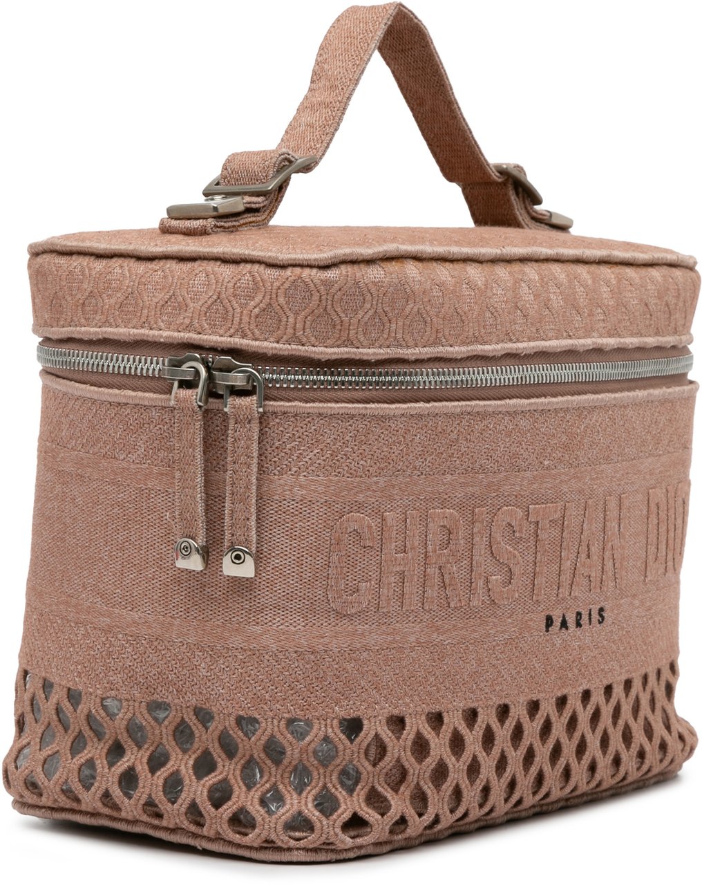Dior Mesh Embroidered Diortravel Vanity Case Roze