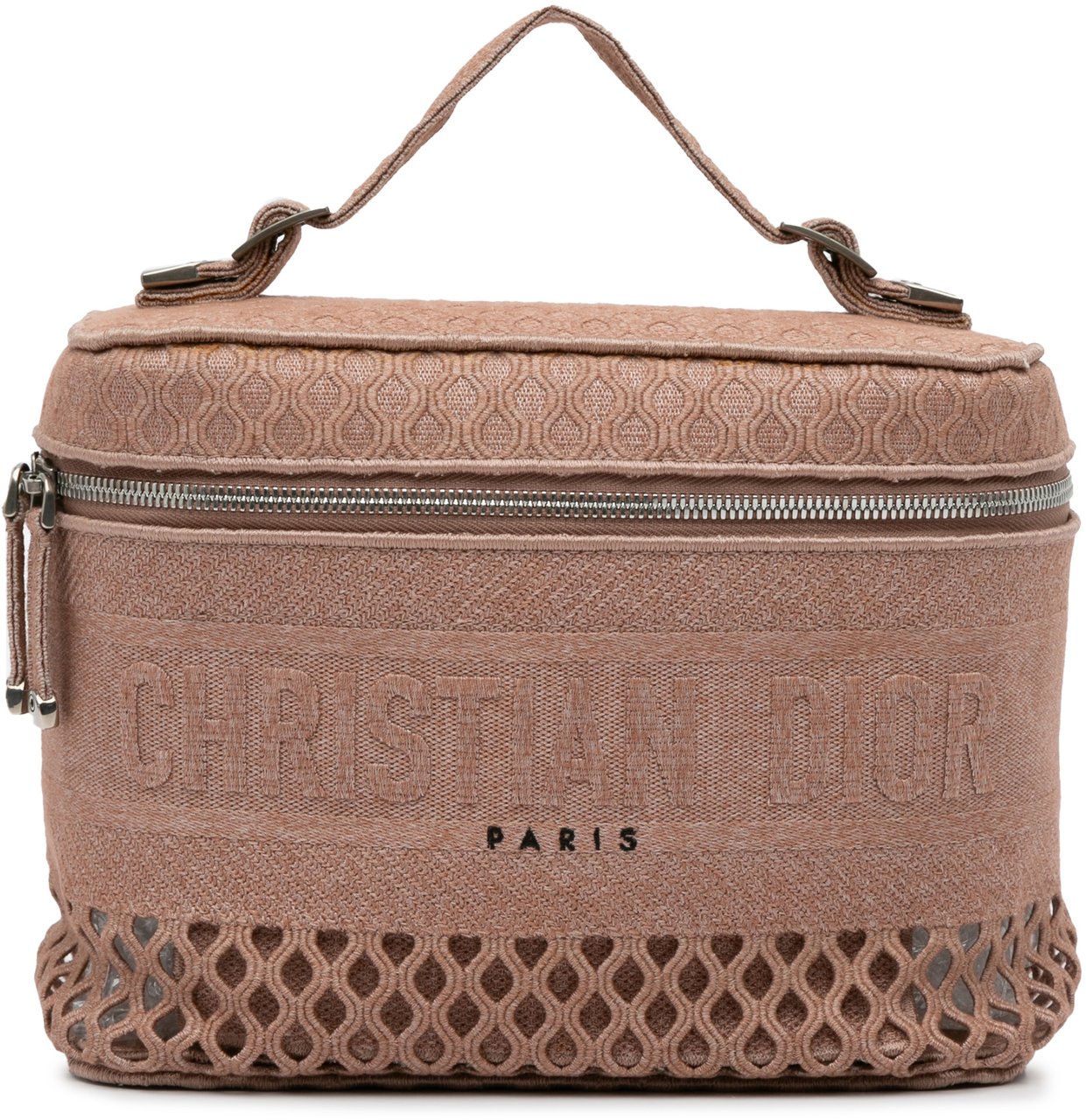 Dior Mesh Embroidered Diortravel Vanity Case Roze