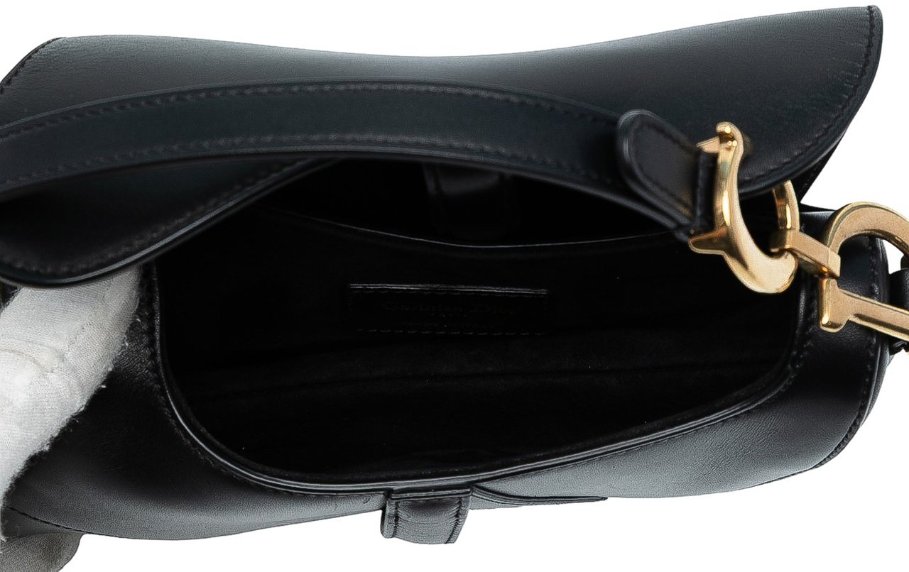 Dior Mini Smooth Calfskin Saddle Bag Zwart
