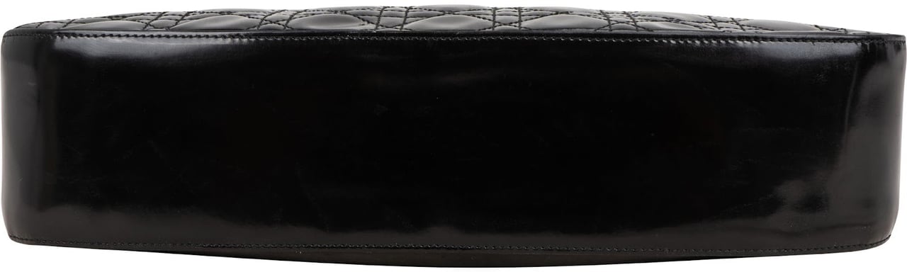 Dior Christian Dior Patent Leather Cannage Shoulder Bag Zwart