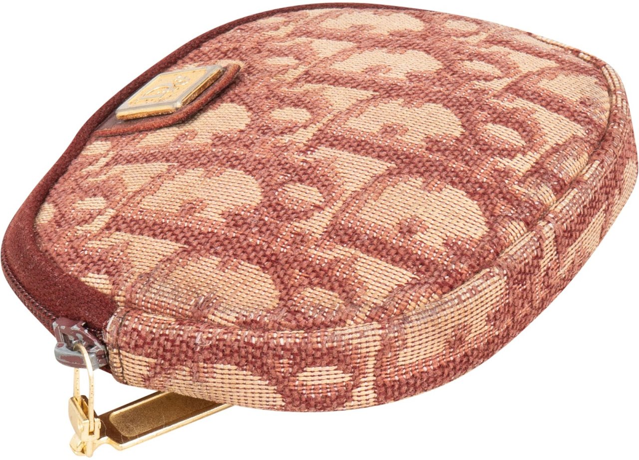 Dior Christian Dior Oblique Trotter Monogram Coin Purse Wallet Bruin