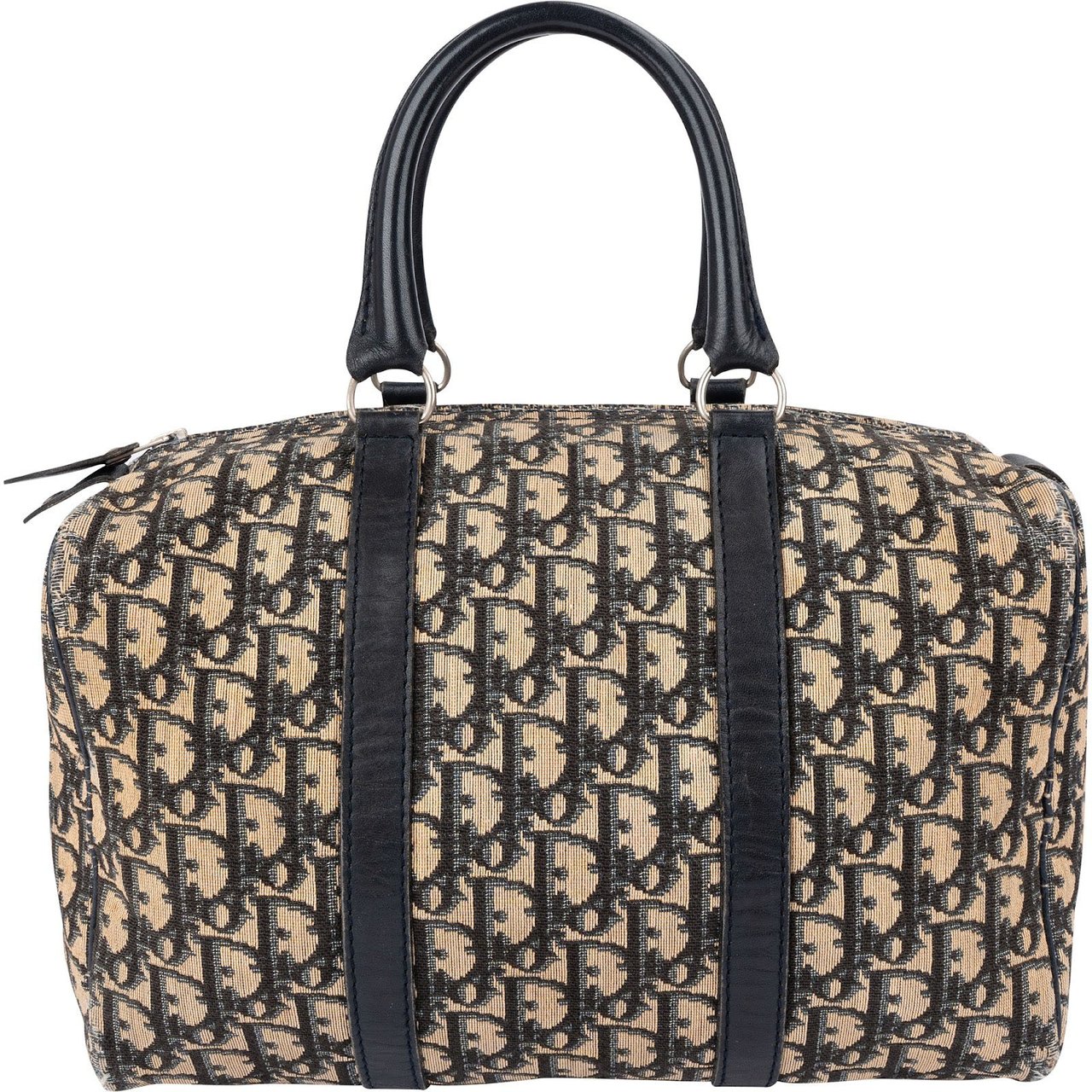 Dior Christian Dior Trotter Monogram Oblique Canvas Boston 30 Handbag Beige