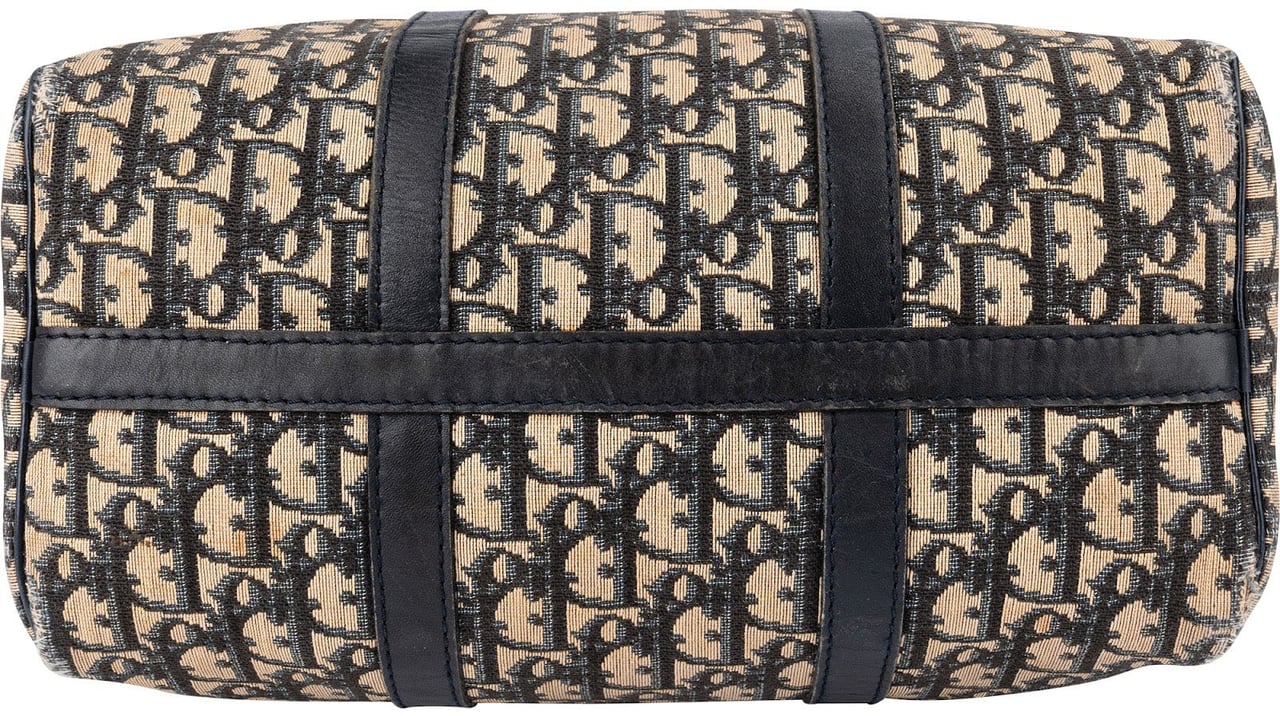 Dior Christian Dior Trotter Monogram Oblique Canvas Boston 30 Handbag Beige