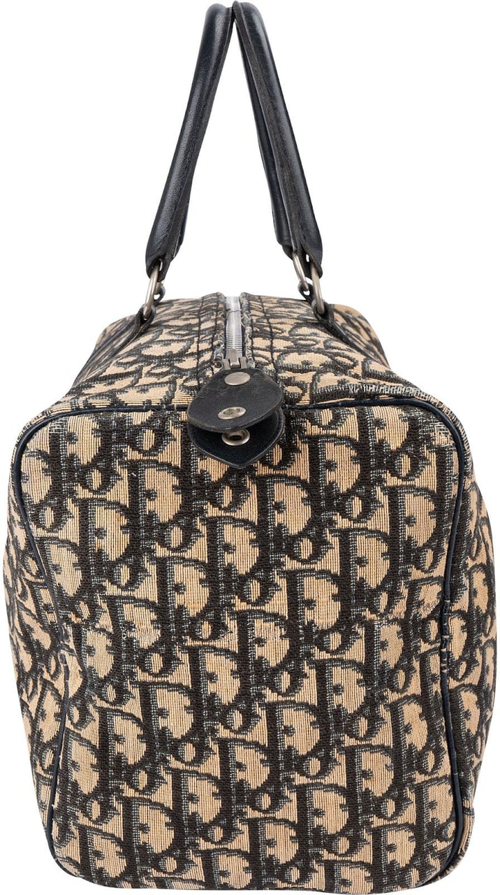 Dior Christian Dior Trotter Monogram Oblique Canvas Boston 30 Handbag Beige