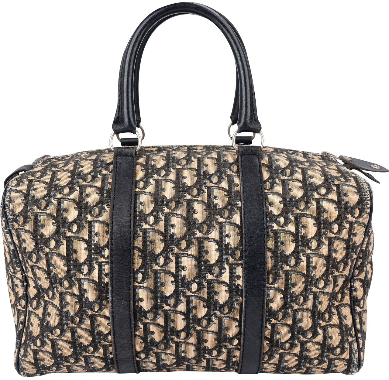 Dior Christian Dior Trotter Monogram Oblique Canvas Boston 30 Handbag Beige