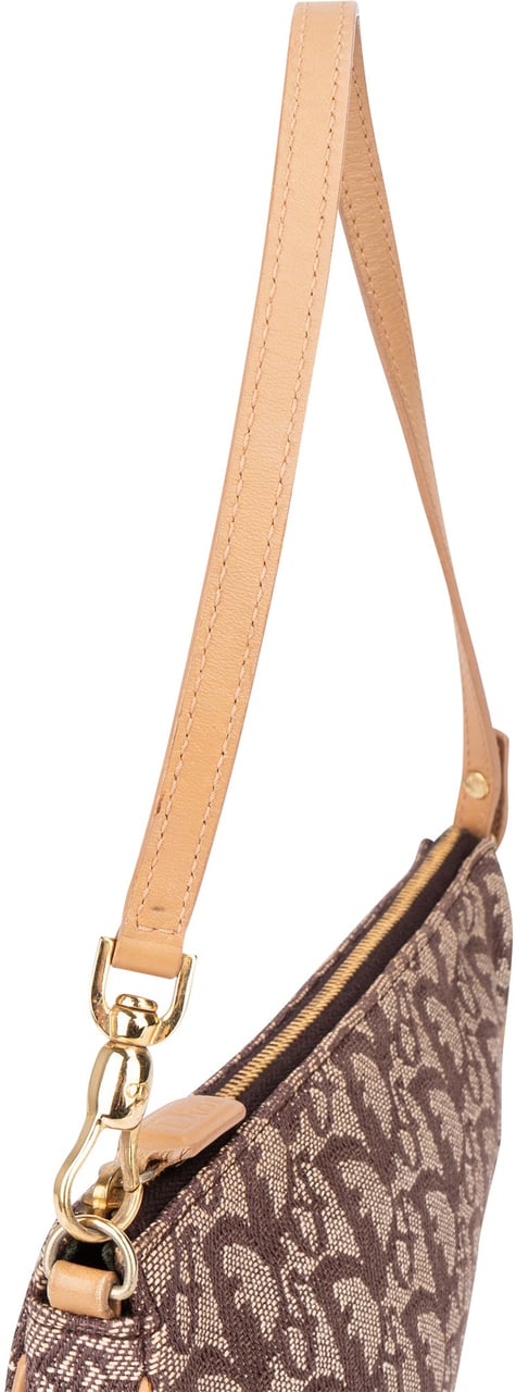 Dior Christian Dior Trotter Monogram Mini Saddle Handbag Bruin