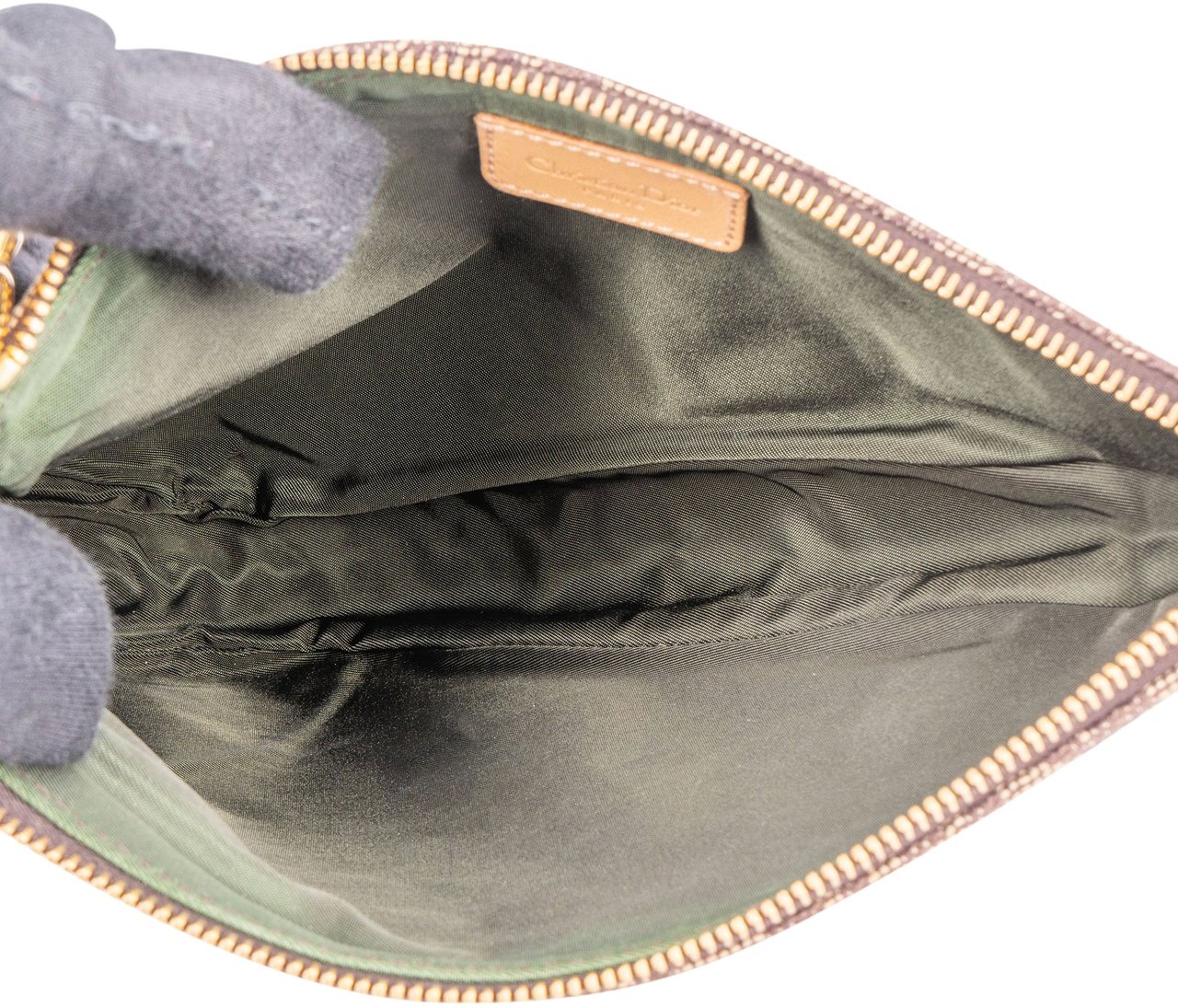 Dior Christian Dior Trotter Monogram Mini Saddle Handbag Bruin