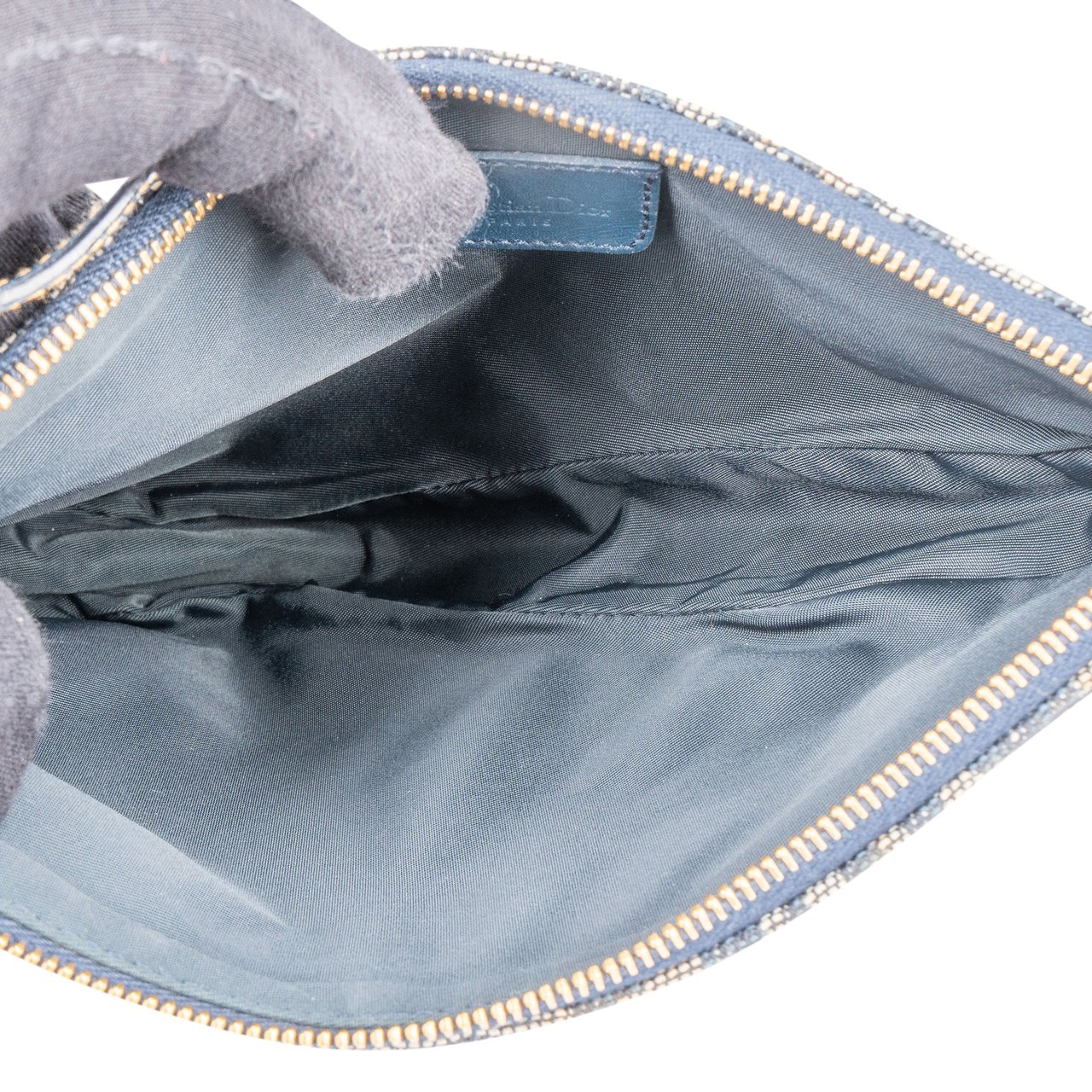 Dior Christian Dior Trotter Monogram Mini Saddle Handbag Blauw