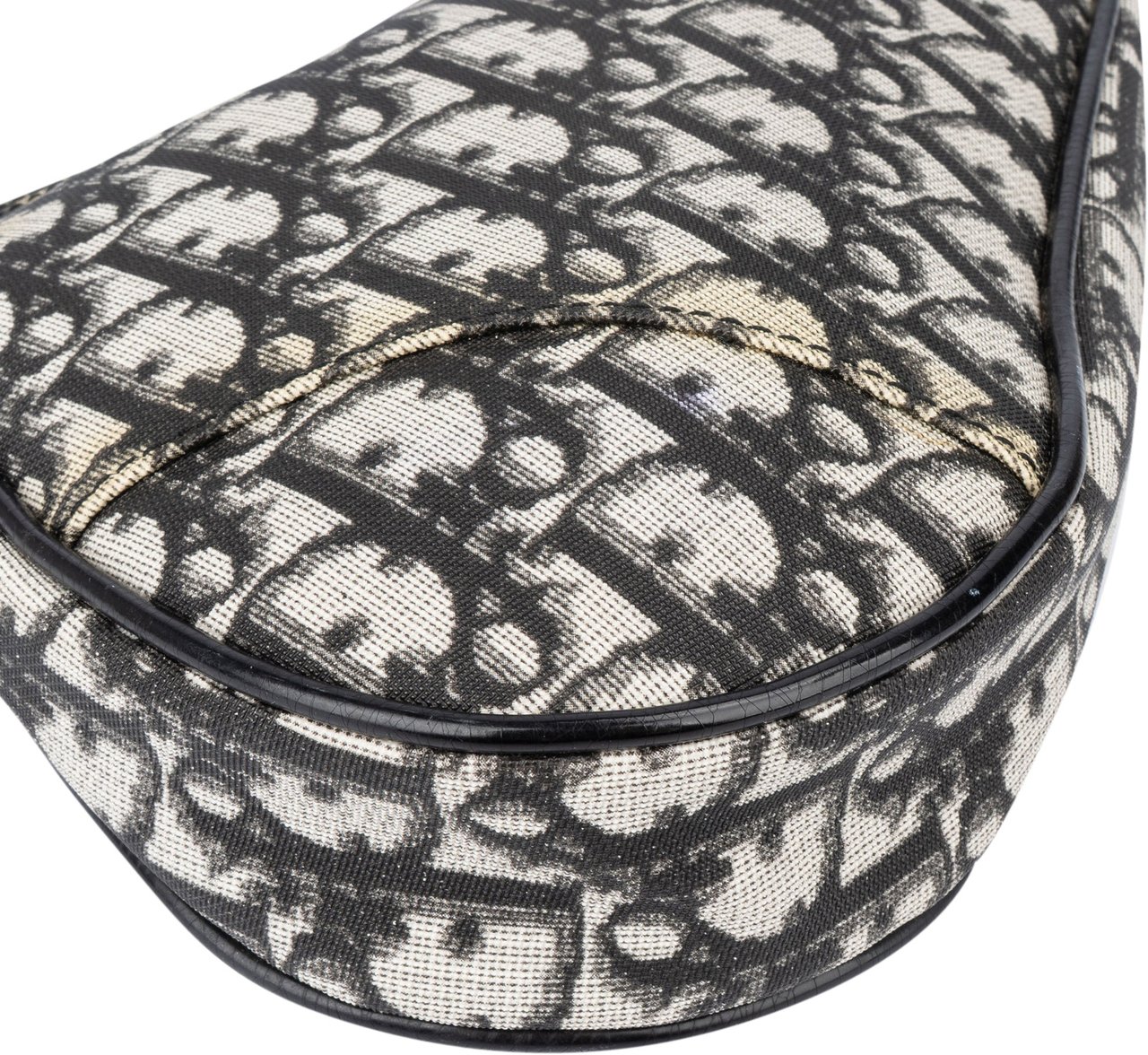 Dior Christian Dior Canvas Trotter Monogram Mini Saddle Handbag Zwart
