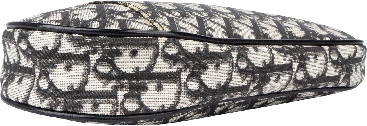 Dior Christian Dior Canvas Trotter Monogram Mini Saddle Handbag Zwart