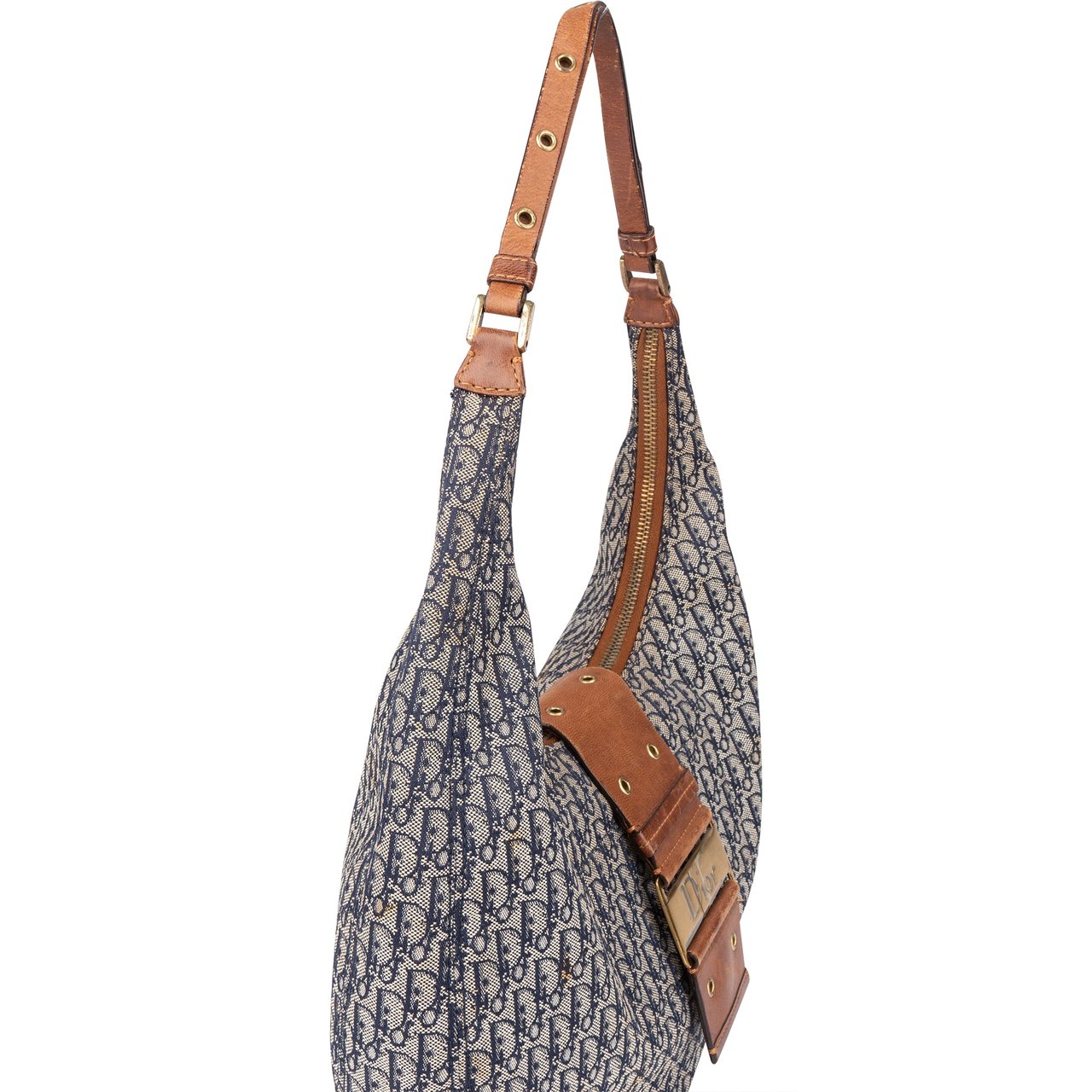 Dior Christian Dior Trotter Monogram Hobo Bag Blauw