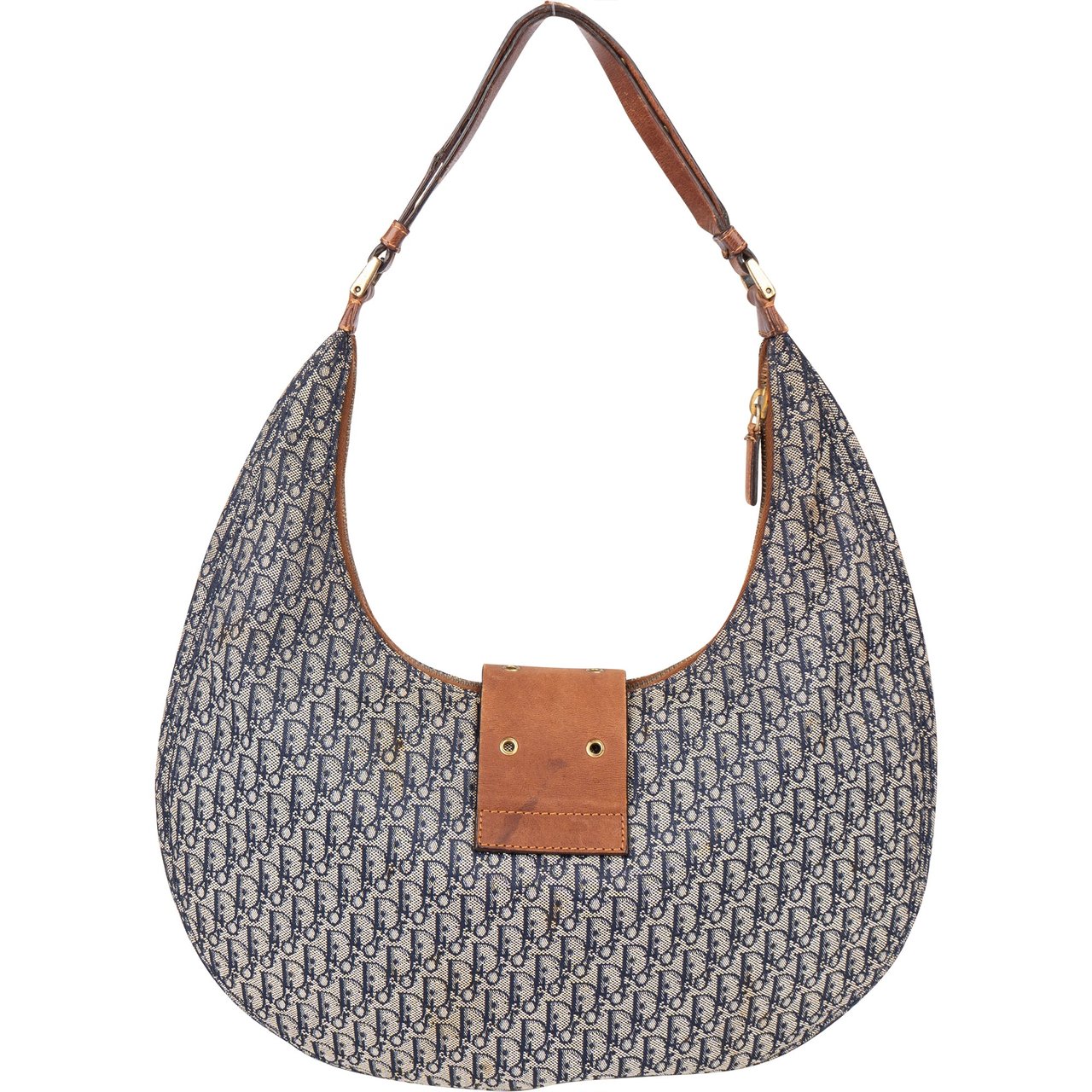 Dior Christian Dior Trotter Monogram Hobo Bag Blauw