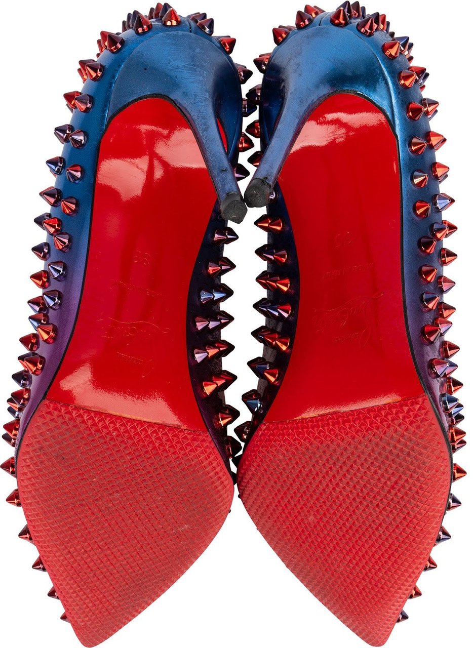 Dior Christian Louboutin Ombre Patent Leather Follies Spikes Scarabe Pumps (35) Divers