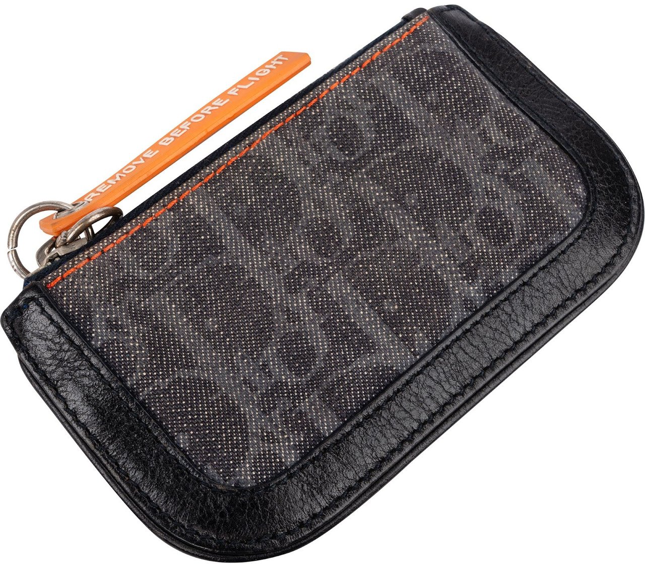 Dior Christian Dior Oblique Monogram Denim Coin Wallet Zwart