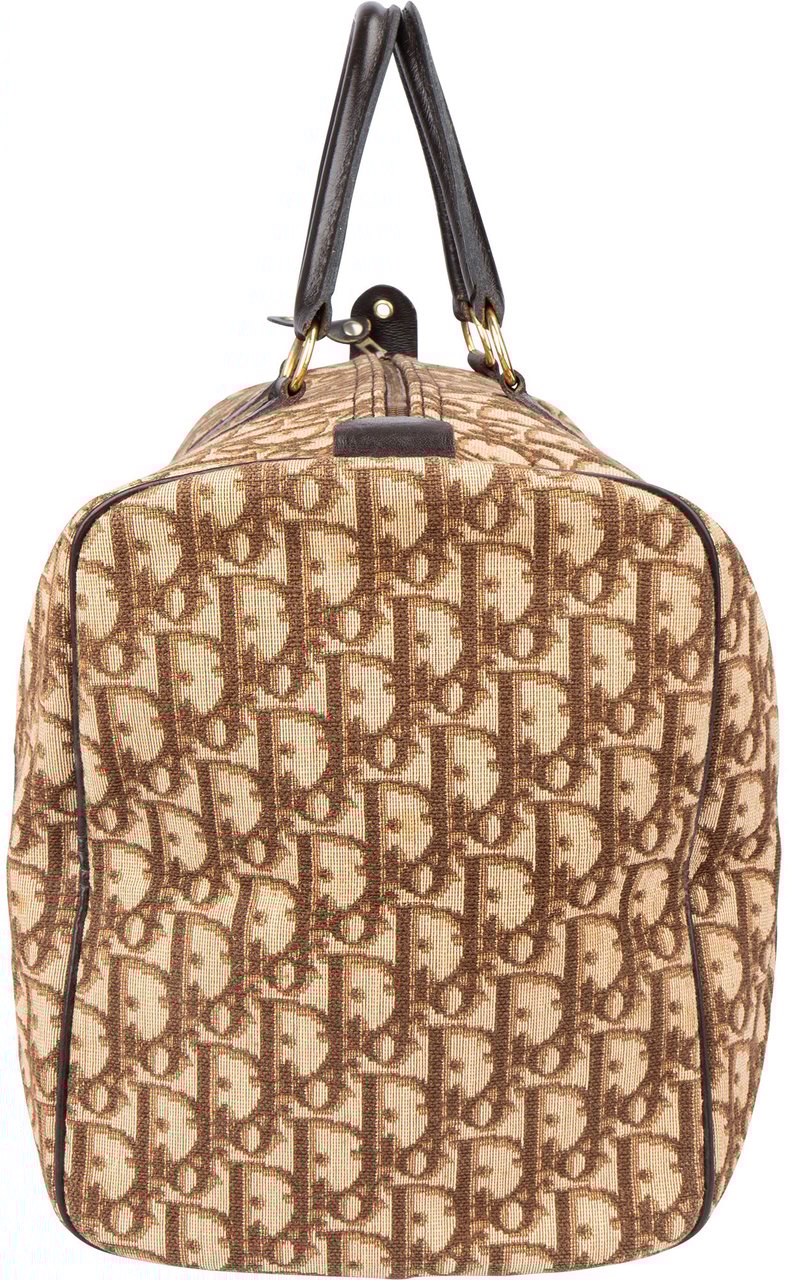 Dior Christian Dior Trotter Monogram Boston 40 Handbag Bruin