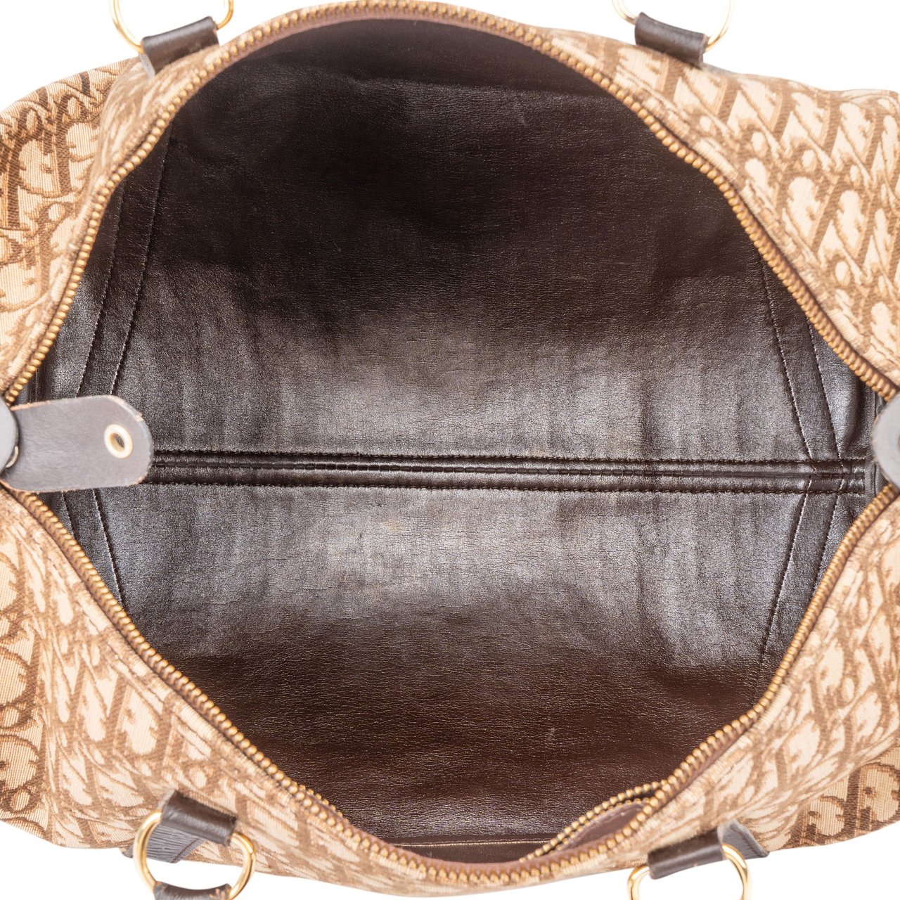 Dior Christian Dior Trotter Monogram Boston 40 Handbag Bruin