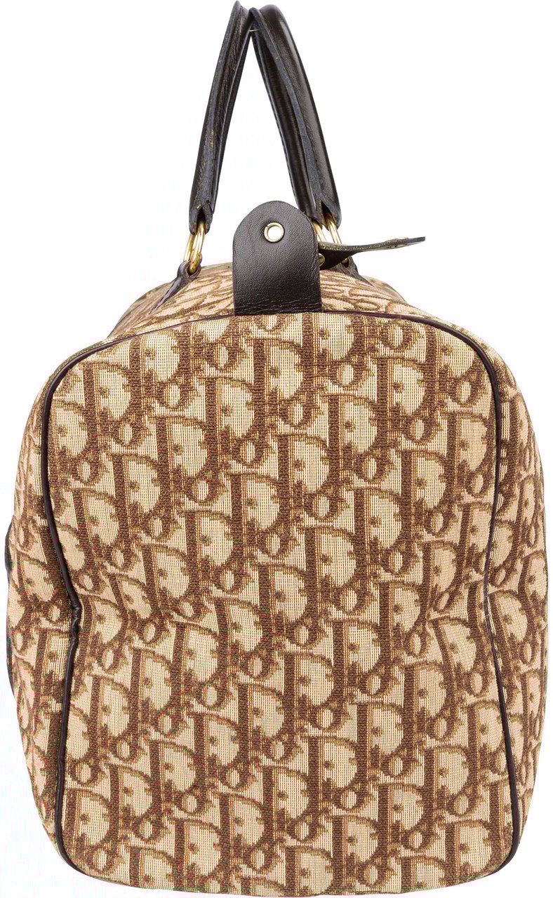 Dior Christian Dior Trotter Monogram Boston 40 Handbag Bruin