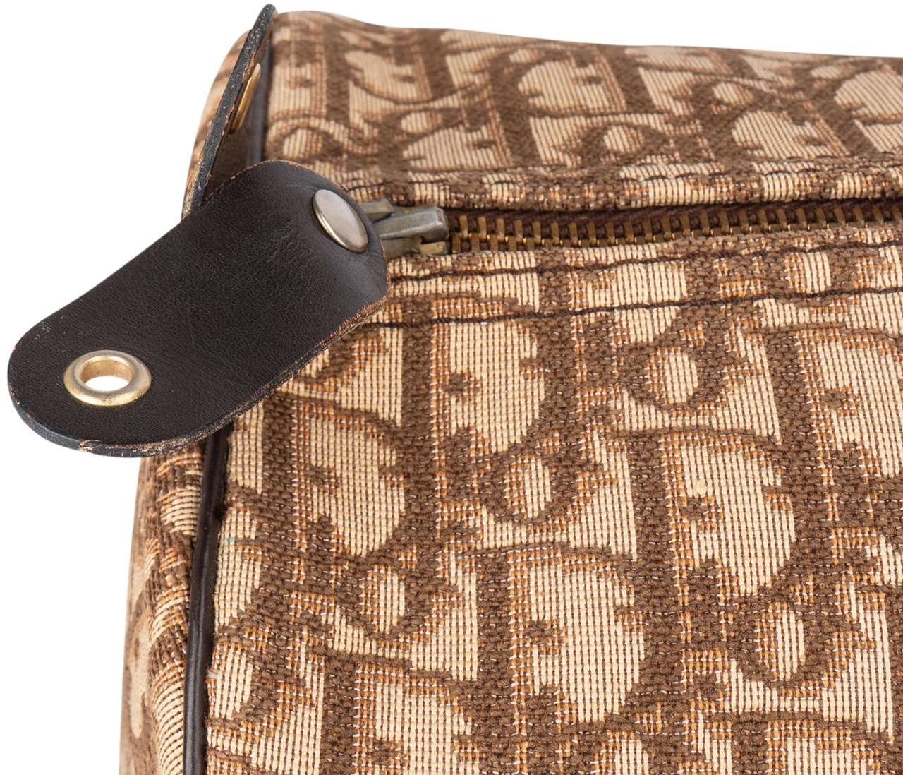 Dior Christian Dior Trotter Monogram Boston 40 Handbag Bruin