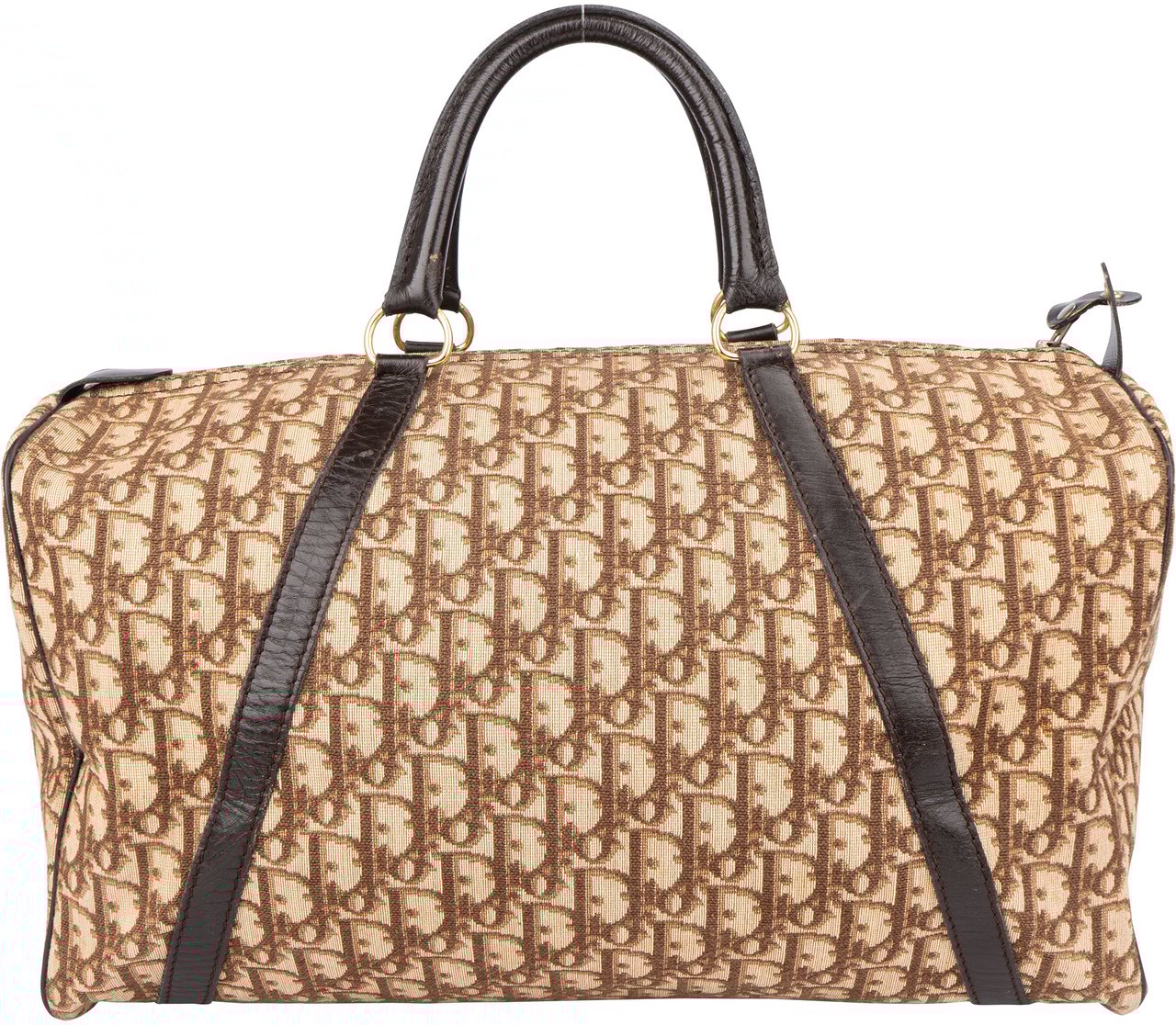 Dior Christian Dior Trotter Monogram Boston 40 Handbag Bruin