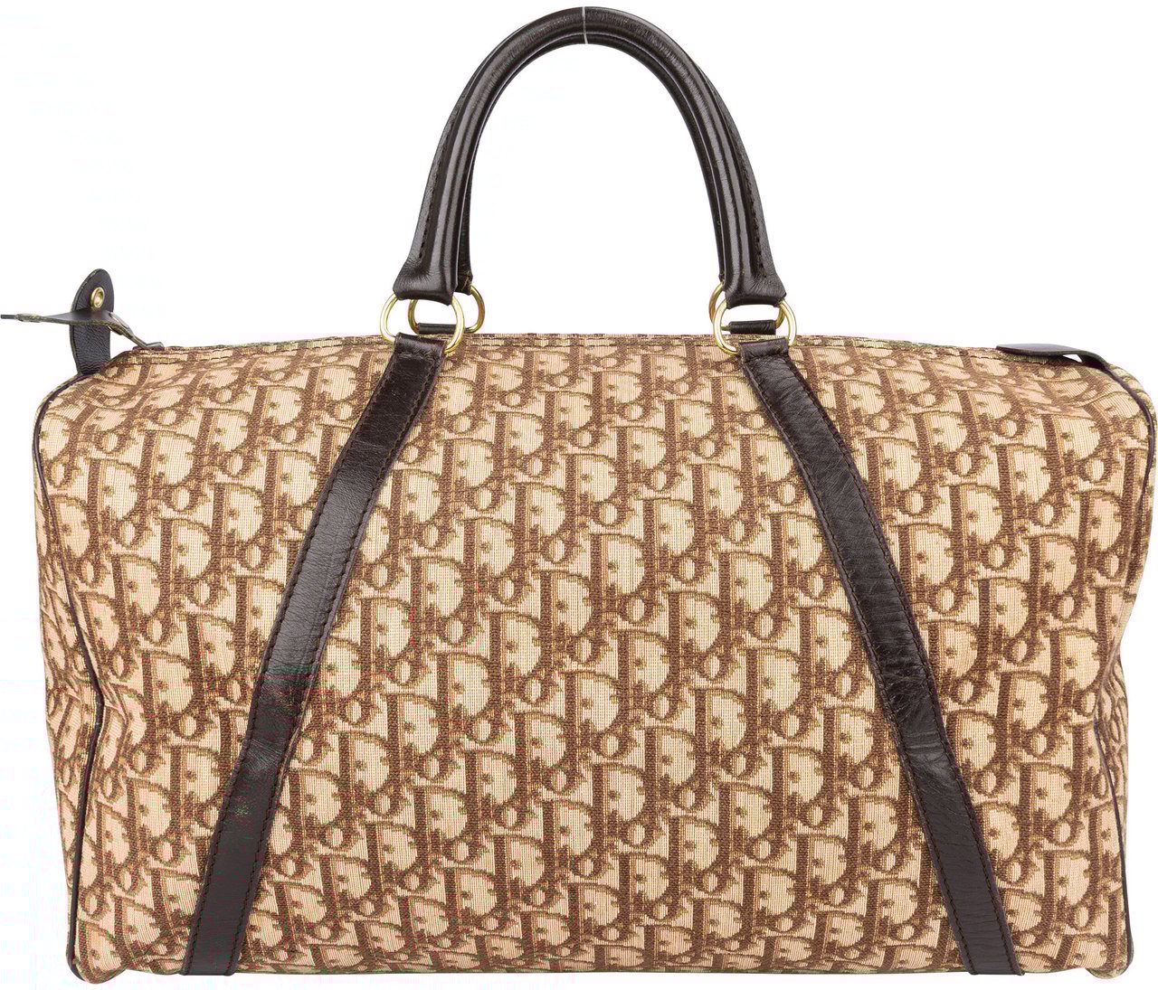 Dior Christian Dior Trotter Monogram Boston 40 Handbag Bruin