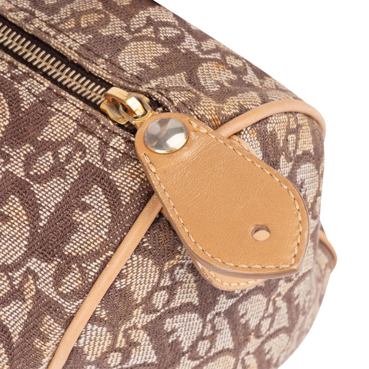Dior Christian Dior Trotter Monogram Boston Handbag Beige