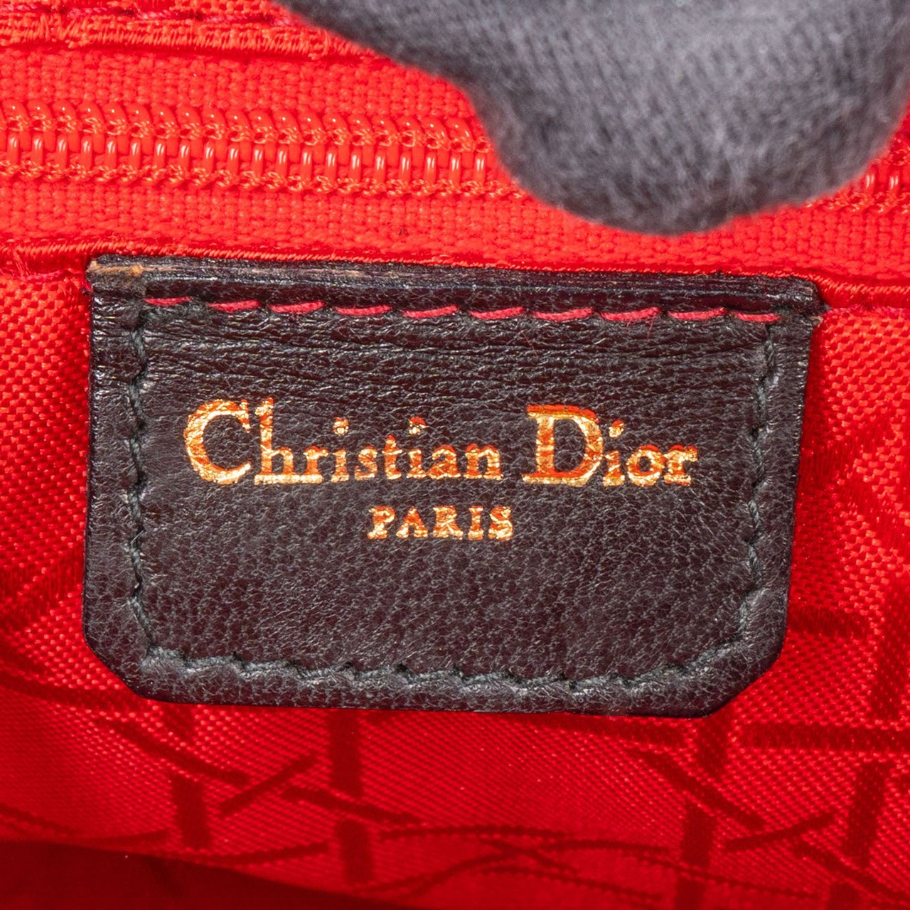 Dior Christian Dior Quilted Leather Lady Dior Handbag Zwart