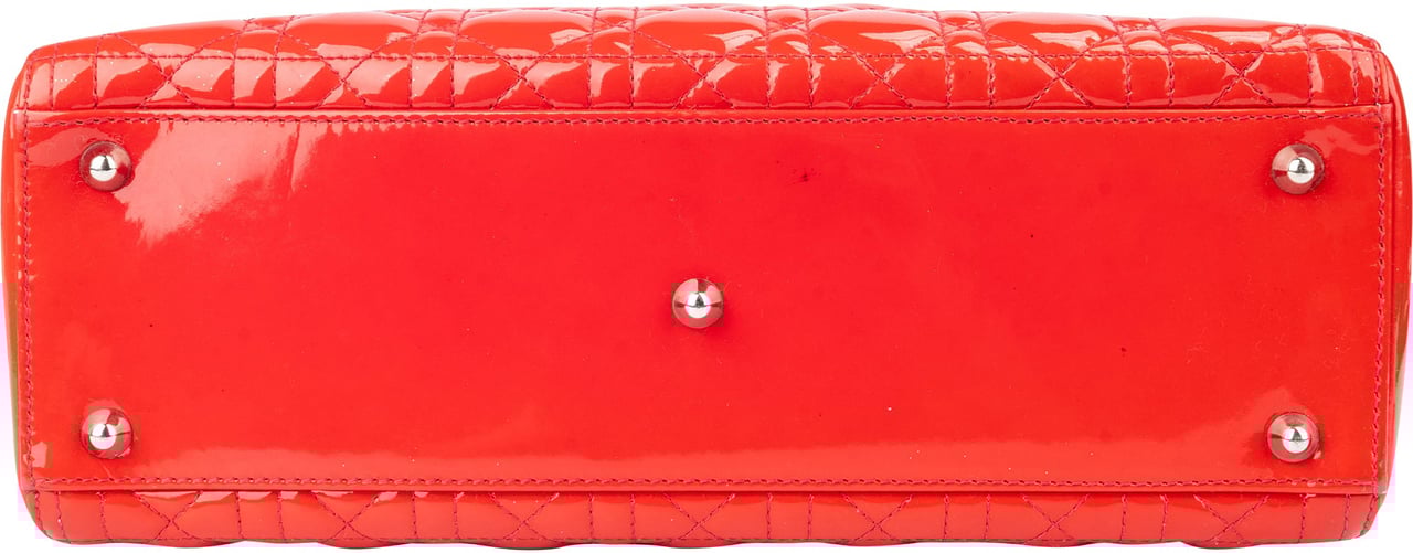 Dior Christian Dior Red Patent Leather Lady Dior Handbag Rood