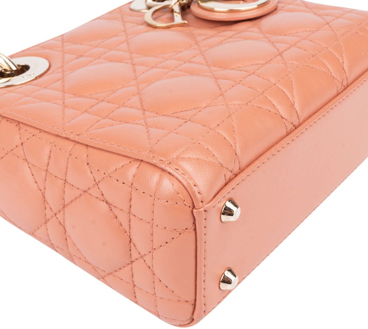 Dior Christian Dior Quilted Leather Lady Dior Handbag Roze
