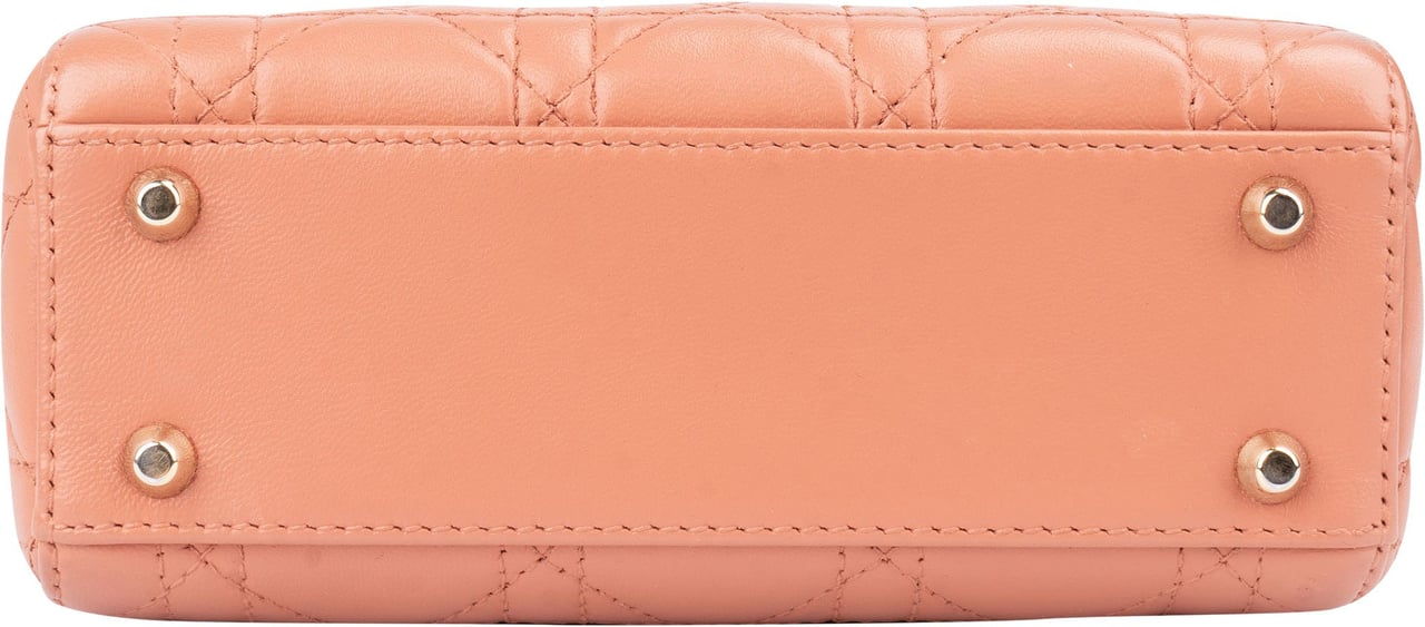 Dior Christian Dior Quilted Leather Lady Dior Handbag Roze
