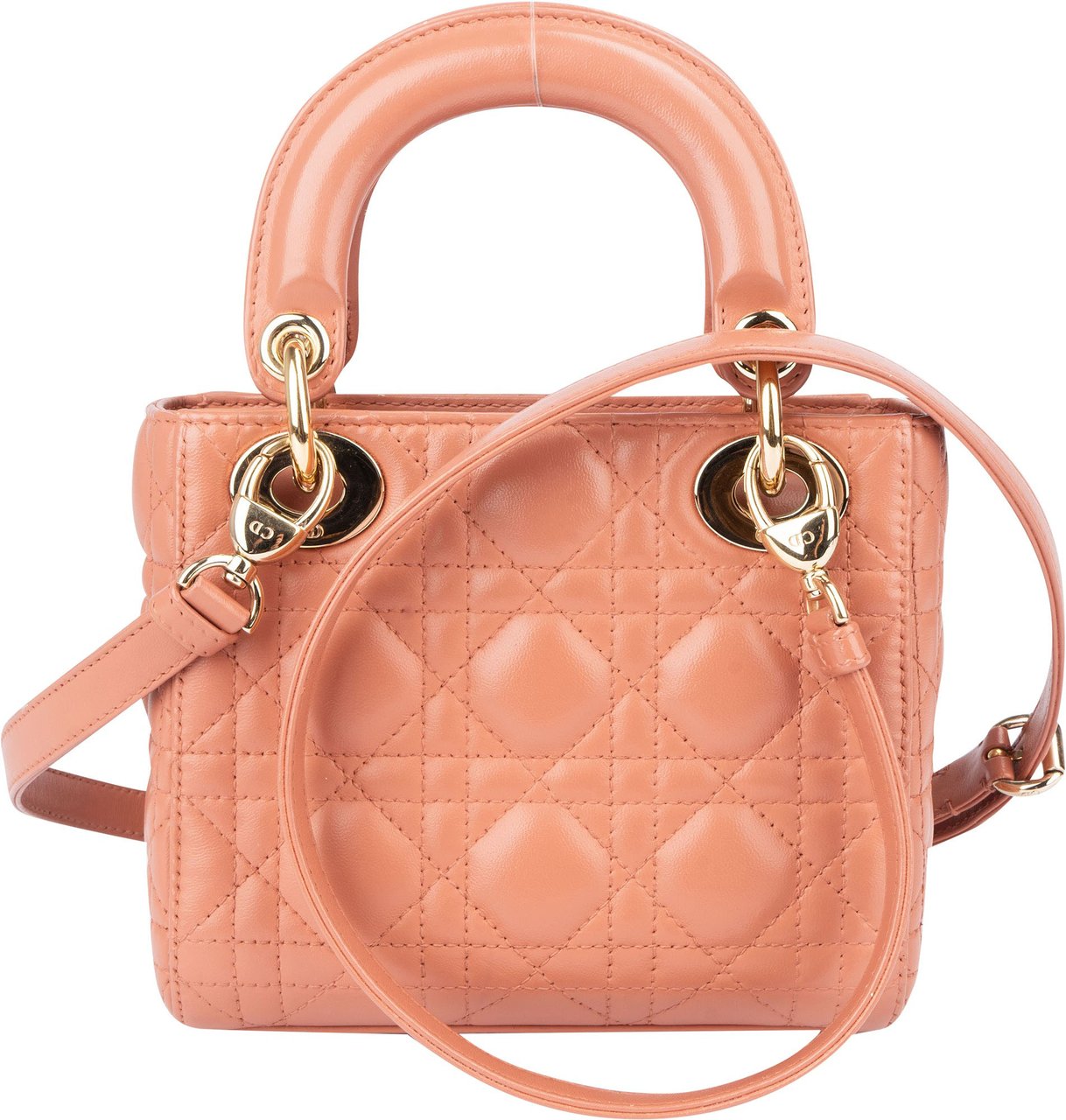 Dior Christian Dior Quilted Leather Lady Dior Handbag Roze
