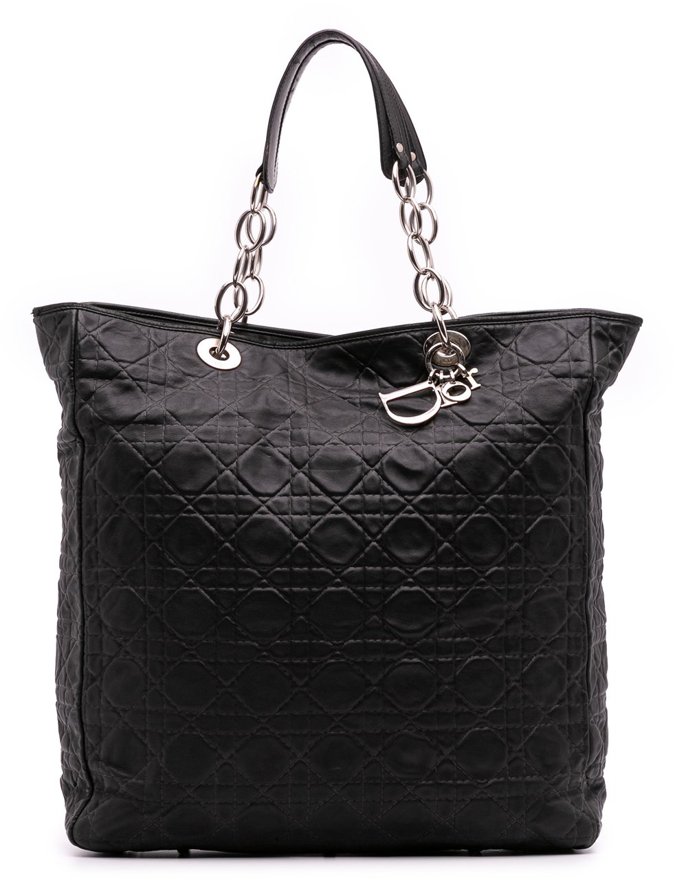 Dior Large Lambskin Cannage Lady Dior Soft Shopping Tote Zwart