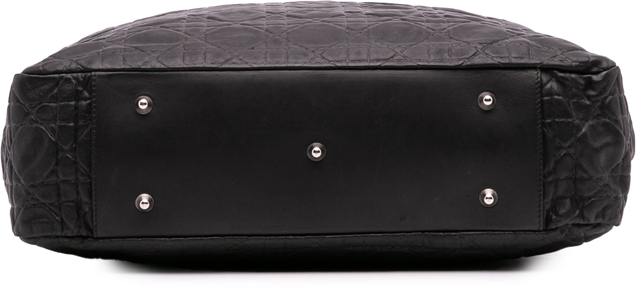 Dior Large Lambskin Cannage Lady Dior Soft Shopping Tote Zwart