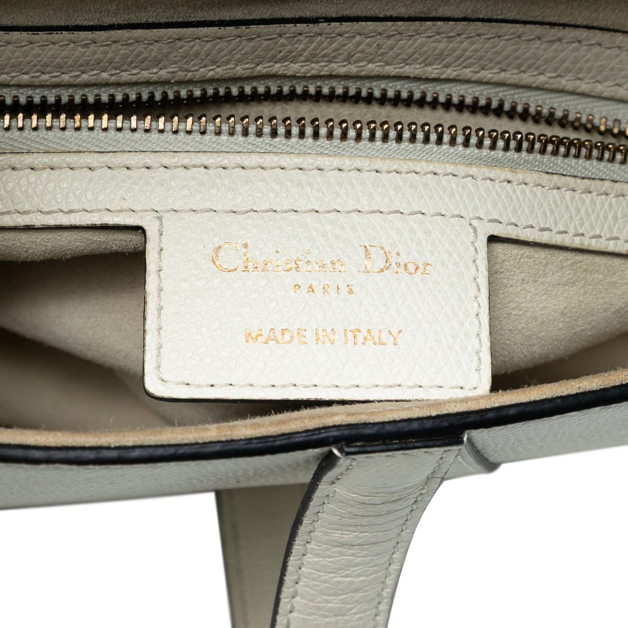 Dior Grained Calfskin Saddle Bag Wit