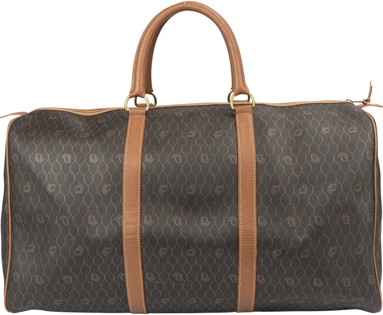Dior Christian Dior Honeycomb Monogram Boston Duffle Bag 55 Bruin