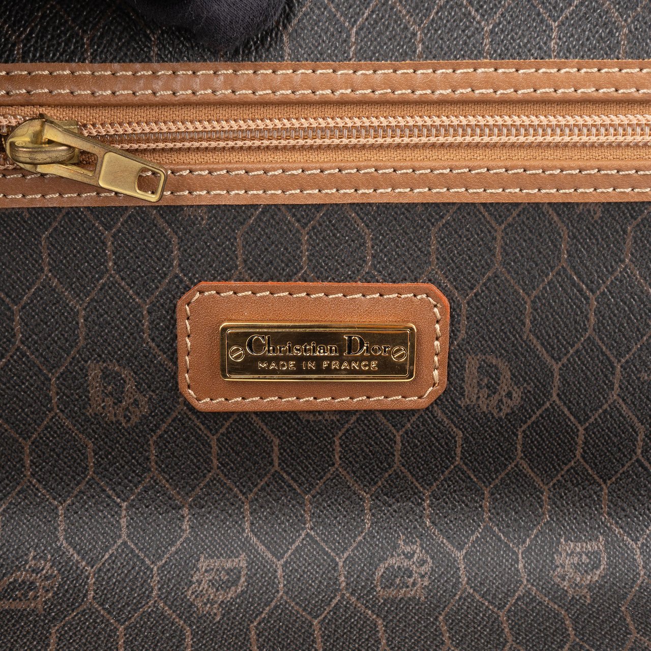 Dior Christian Dior Honeycomb Monogram Boston Duffle Bag 55 Bruin